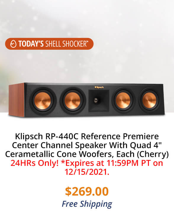 Klipsch RP-440C Reference Premiere Center Channel Speaker With Quad 4" Cerametallic Cone Woofers, Each (Cherry)