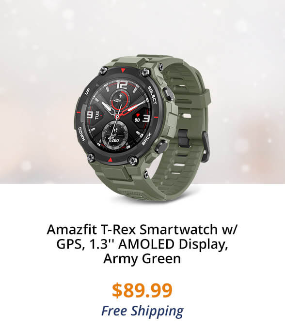 Amazfit T-Rex Smartwatch w/ GPS, 1.3'' AMOLED Display, Army Green