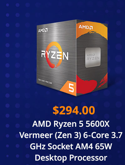 AMD Ryzen 5 5600X - Ryzen 5 5000 Series Vermeer (Zen 3) 6-Core 3.7 GHz Socket AM4 65W Desktop Processor - 100-100000065BOX