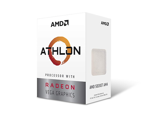 AMD Athlon 3000G Picasso (Zen+) 3.5GHz Dual-Core Unlocked OC AM4 Processor with Vega 3 Graphics