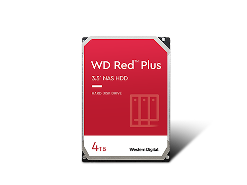 WD Red Plus 4TB NAS Hard Disk Drive - 5400 RPM Class SATA 6Gb/s, CMR, 128MB Cache, 3.5 Inch - WD40EFZX