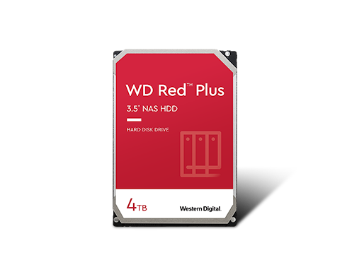 WD Red Plus 4TB NAS Hard Disk Drive - 5400 RPM Class SATA 6Gb/s, CMR, 128MB Cache, 3.5 Inch - WD40EFZX - OEM