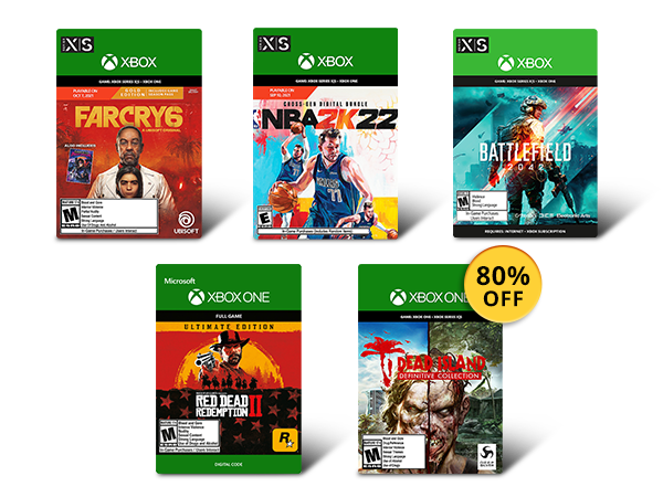 Up to 80% Off  Select Xbox Digital Games and More*