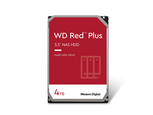 WD Red Plus 4TB NAS Hard Disk Drive - 5400 RPM Class SATA 6Gb/s, CMR, 128MB Cache, 3.5 Inch - WD40EFZX