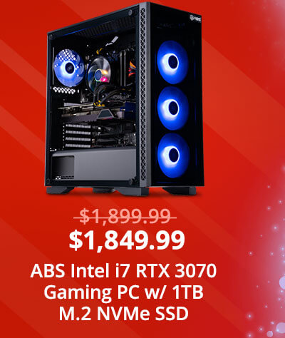 ABS Gladiator Gaming PC - Intel i7 11700F - GeForce RTX 3070 - 16GB DDR4 3000MHz - 1TB M.2 NVMe SSD