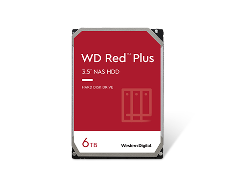 WD Red Plus 6TB NAS Hard Disk Drive - 5640 RPM Class SATA 6Gb/s, CMR, 128MB Cache, 3.5 Inch - WD60EFZX