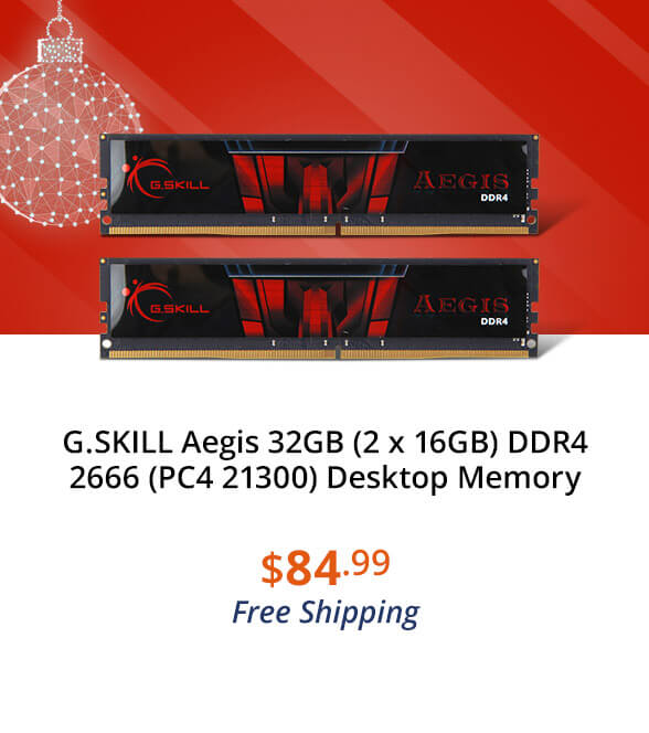 G.SKILL Aegis 32GB (2 x 16GB) DDR4 2666 (PC4 21300) Desktop Memory