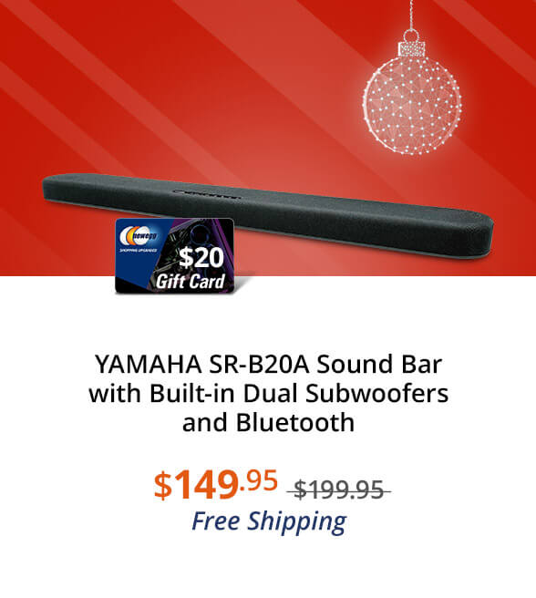 YAMAHA SR-B20A Sound Bar with Built-in Dual Subwoofers and Bluetooth