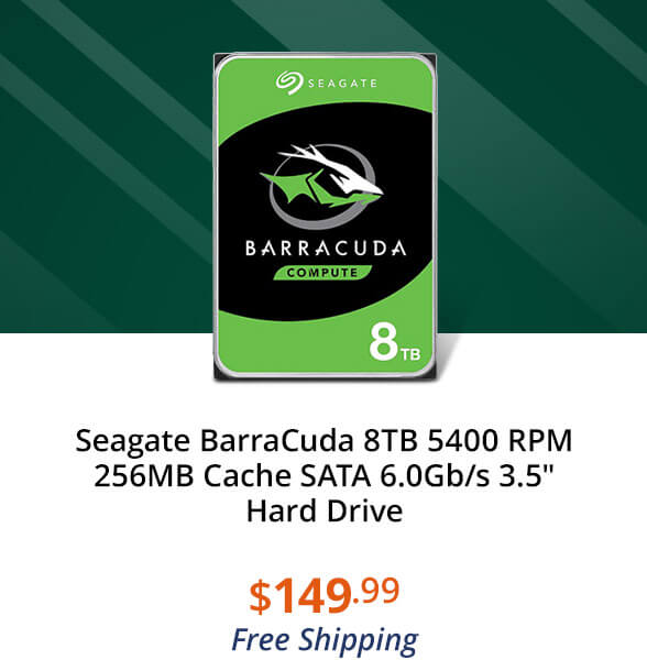 Seagate BarraCuda 8TB 5400 RPM 256MB Cache SATA 6.0Gb/s 3.5" Hard Drive