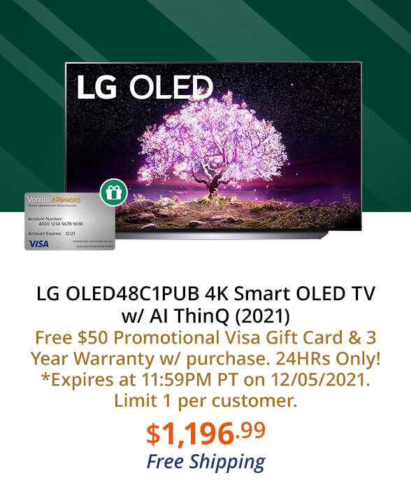 LG OLED48C1PUB 4K Smart OLED TV w/ AI ThinQ (2021)