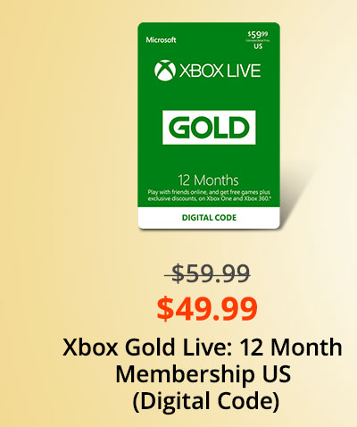 Xbox Gold Live: 12 Month Membership US (Digital Code)