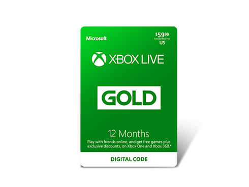 Xbox Gold Live: 12 Month Membership US (Digital Code)
