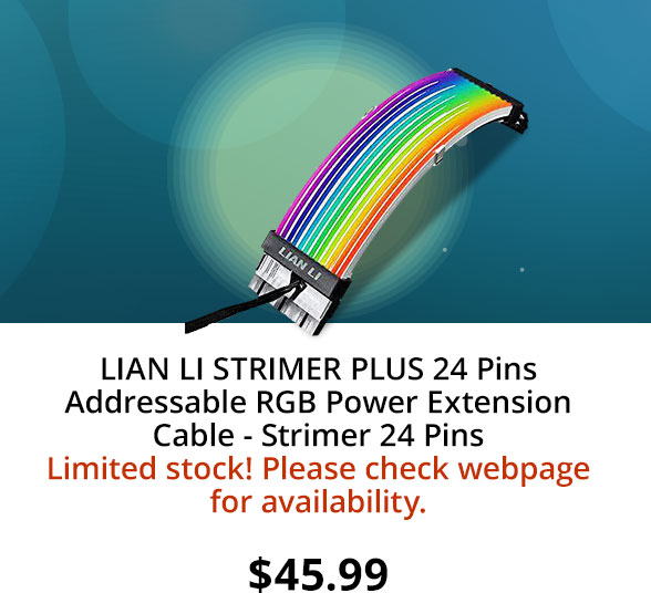 LIAN LI STRIMER PLUS 24 Pins Addressable RGB Power Extension Cable - Strimer 24 Pins
