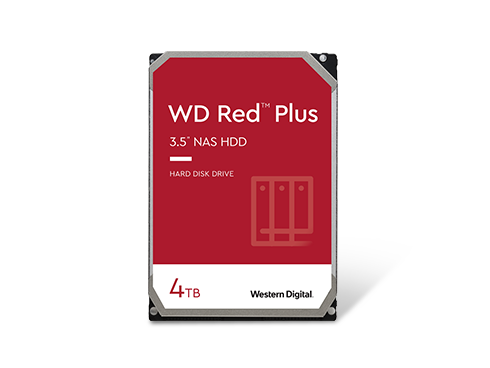 WD Red Plus 4TB NAS Hard Disk Drive - 5400 RPM Class SATA 6Gb/s, CMR, 128MB Cache, 3.5 Inch - WD40EFZX