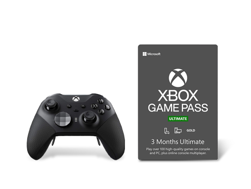 Xbox Elite Wireless Series 2 Controller Black - Bluetooth Connectivity - Adjustable-tension Thumbsticks - Shorter Hair Trigger Locks - Wrap-around Rubberized Grip - Re-engineered Components and Xbox Game Pass Ultimate: 3 Month Membership US