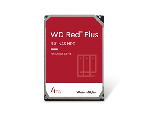 WD Red Plus 4TB NAS Hard Disk Drive - 5400 RPM Class SATA 6Gb/s, CMR, 128MB Cache, 3.5 Inch - WD40EFZX