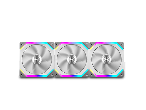 LIAN LI UNI FAN SL120 RGB White 3x 12cm Fan Pack with Controller - UF-SL120-3W