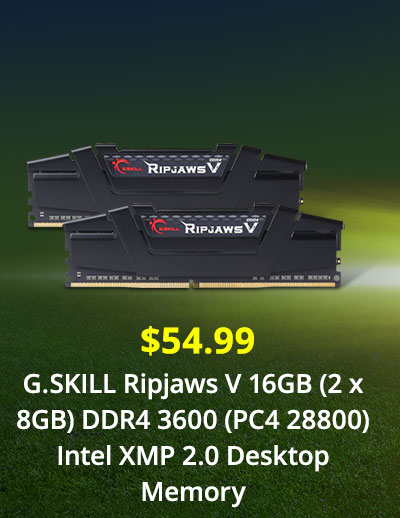 G.SKILL Ripjaws V Series 16GB (2 x 8GB) 288-Pin DDR4 SDRAM DDR4 3600 (PC4 28800) Intel XMP 2.0 Desktop Memory Model F4-3600C18D-16GVK