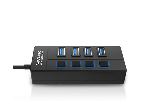 Wavlink USB 3.0 4-Port Hub Splitte with Individual On/Off Switches LED Indicator Super Speed USB 3.0 Up To 5Gbps, USB Port Extension, Plug and play, Over current safety, MacBook, Mac Pro/Mini and More