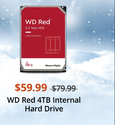 $59.99 WD Red 4TB Internal Hard Drive