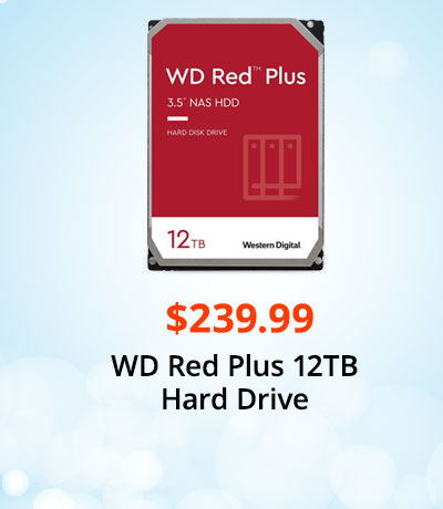 $239.99 WD Red Plus 12TB NAS Hard Disk Drive