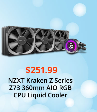 $251.99 NZXT Kraken Z Series Z73 360mm AIO RGB CPU Liquid Cooler