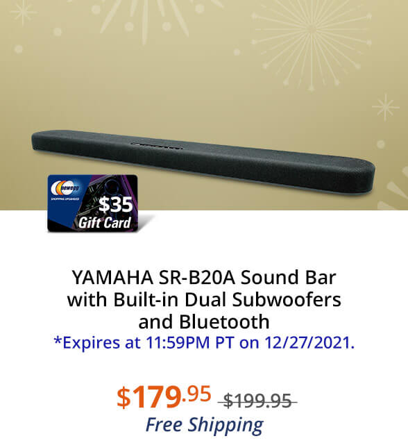 YAMAHA SR-B20A Sound Bar with Built-in Dual Subwoofers and Bluetooth