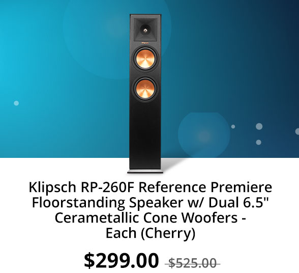 Klipsch RP-260F Reference Premiere Floorstanding Speaker w/ Dual 6.5" Cerametallic Cone Woofers - Each (Cherry)