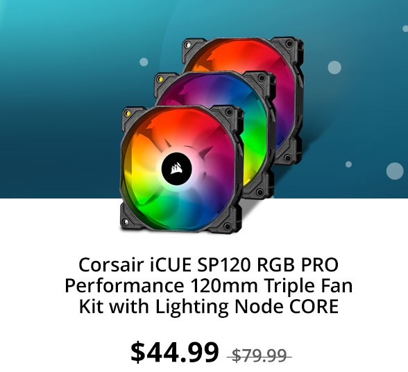 Corsair iCUE SP120 RGB PRO Performance 120mm Triple Fan Kit with Lighting Node CORE