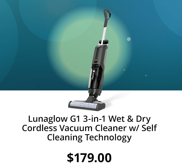 Lunaglow G1 3-in-1 Wet & Dry Cordless Vacuum Cleaner w/ Self Cleaning Technology