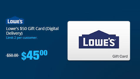 Lowe's $50 Gift Card (Digital Delivery)