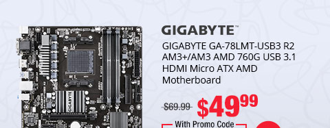 GIGABYTE GA-78LMT-USB3 R2 AM3+/AM3 AMD 760G USB 3.1 HDMI Micro ATX AMD Motherboard