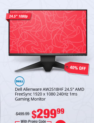 Alienware AW2518HF 24.5" AMD FreeSync 1920 x 1080 240 Hz 1ms Gaming Monitor