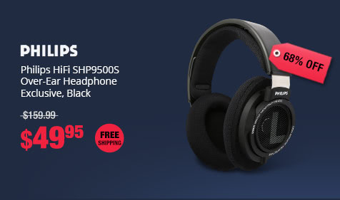 Philips SHP9500S Over-Ear Headphone Exclusive, Black