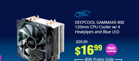 DEEPCOOL GAMMAXX 400 120mm CPU Cooler w/ 4 Heatpipes and Blue LED