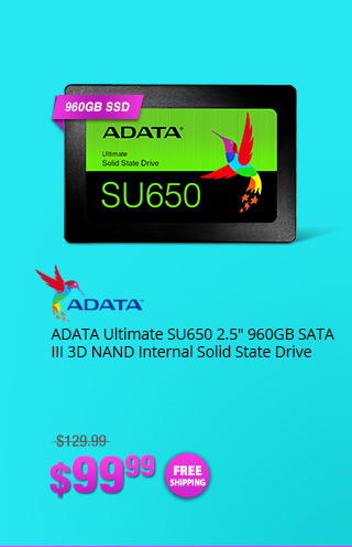ADATA Ultimate SU650 2.5" 960GB SATA III 3D NAND Internal Solid State Drive 