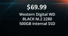 $69.99 Western Digital WD BLACK M.2 2280 500GB Internal SSD