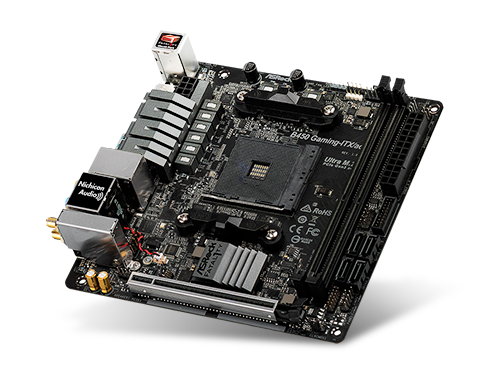 ASRock Fatal1ty B450 GAMING-ITX/AC AM4 AMD Promontory B450 SATA 6Gb/s USB 3.1 HDMI Mini ITX AMD Motherboard
