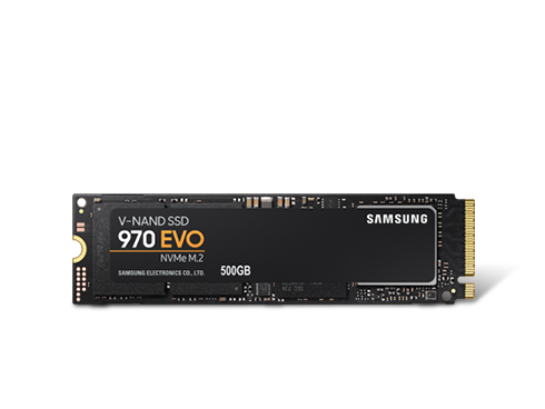SAMSUNG 970 EVO M.2 2280 500GB PCIe Gen3. X4, NVMe 1.3 V-NAND 3-bit MLC Internal Solid State Drive