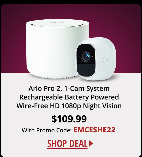 Arlo Pro 2, 1-Cam System Rechargeable Battery Powered Wire-Free HD 1080p Night Vision