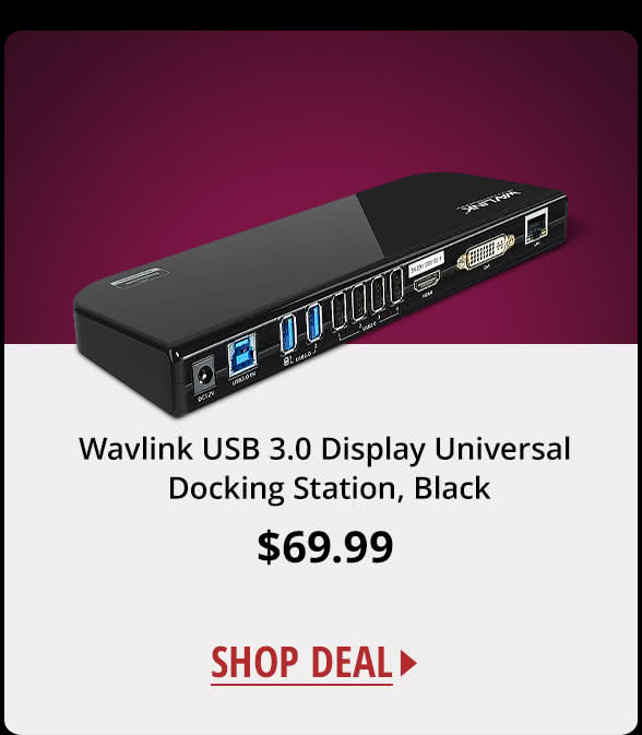 Wavlink USB 3.0 Display Universal Docking Station, Black