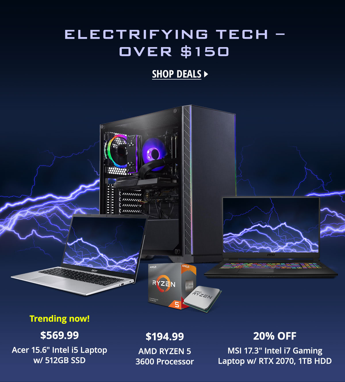 Electrifying Tech Over $150