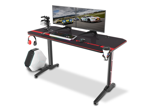 Vitesse 55" T Shaped Computer Gaming Desk with Free Large Mouse Pad