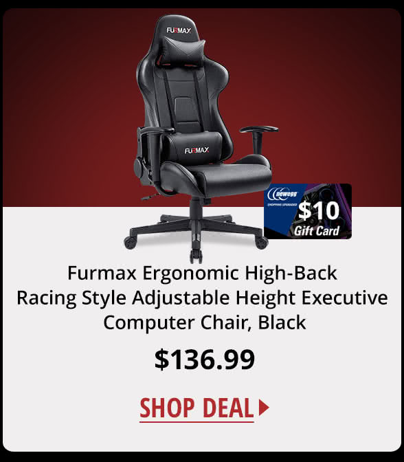 Furmax Ergonomic High-Back Racing Style Adjustable Height Executive Computer Chair, (Black)