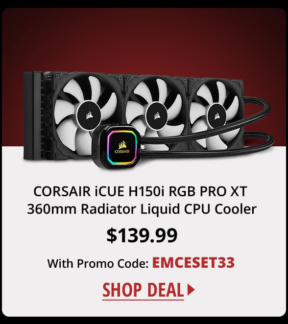 CORSAIR iCUE H150i RGB PRO XT 360mm Radiator Liquid CPU Cooler