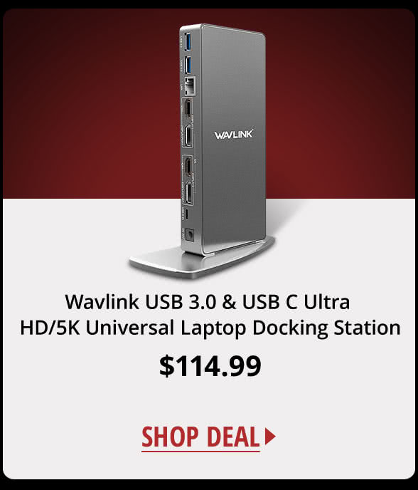 Wavlink USB 3.0 & USB C Ultra HD/5K Universal Laptop Docking Station