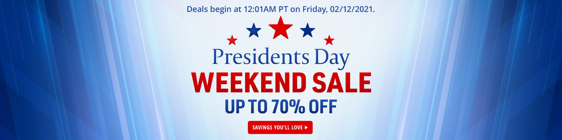 Presidents Day Weekend Sale