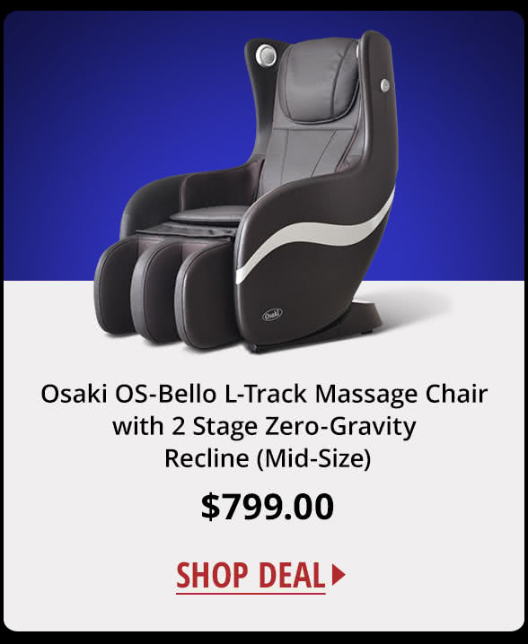 Osaki OS-Bello L-Track Massage Chair with 2 Stage Zero-Gravity Recline (Mid-Size)