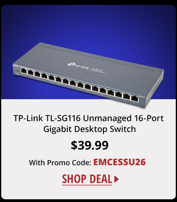 TP-Link TL-SG116 Unmanaged 16-Port Gigabit Desktop Switch