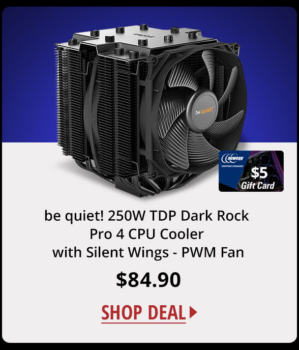 be quiet! 250W TDP Dark Rock Pro 4 CPU Cooler with Silent Wings - PWM Fan